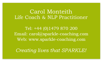 Sparkle Coaching Business Card - Back